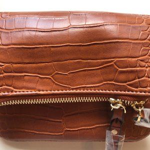 JUST FAB - SLING BAG faux leather brown
